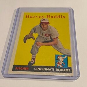 Harvey Haddix 1958 Topps Baseball Card #118 Cincinnati Redlegs Vintage